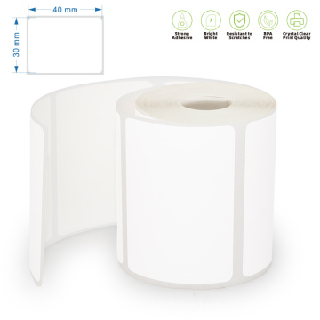 Direct thermal label roll for portable printer use